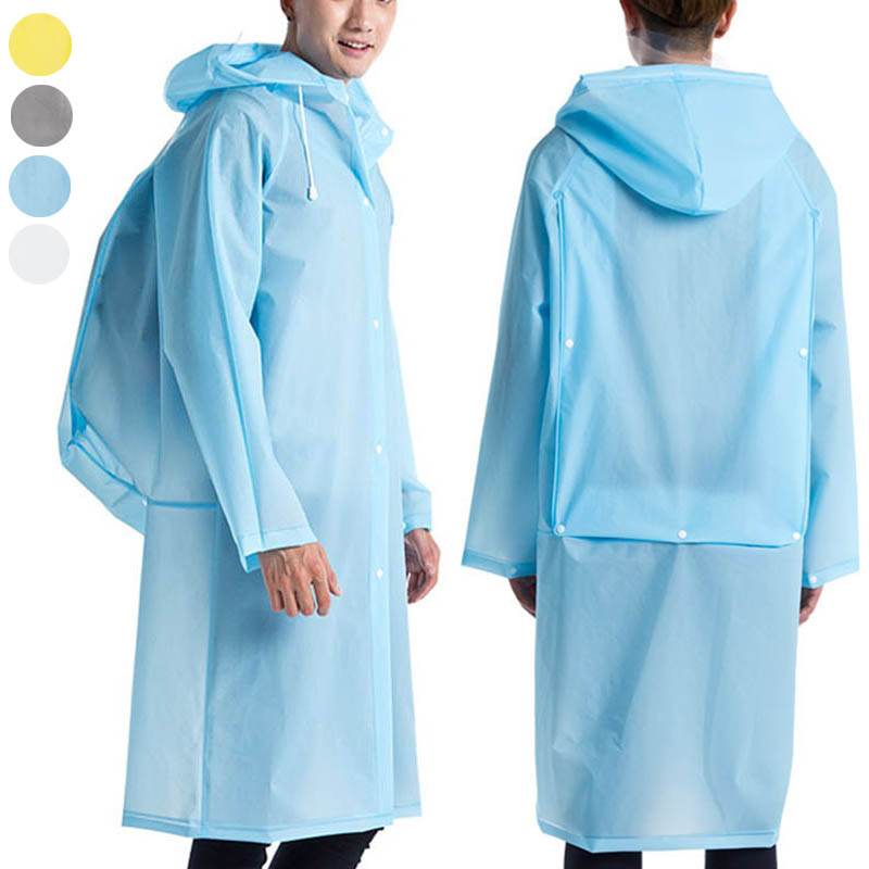 Cycling Gear Jacket - Manteau de pluie Long réutilisable Transparent
