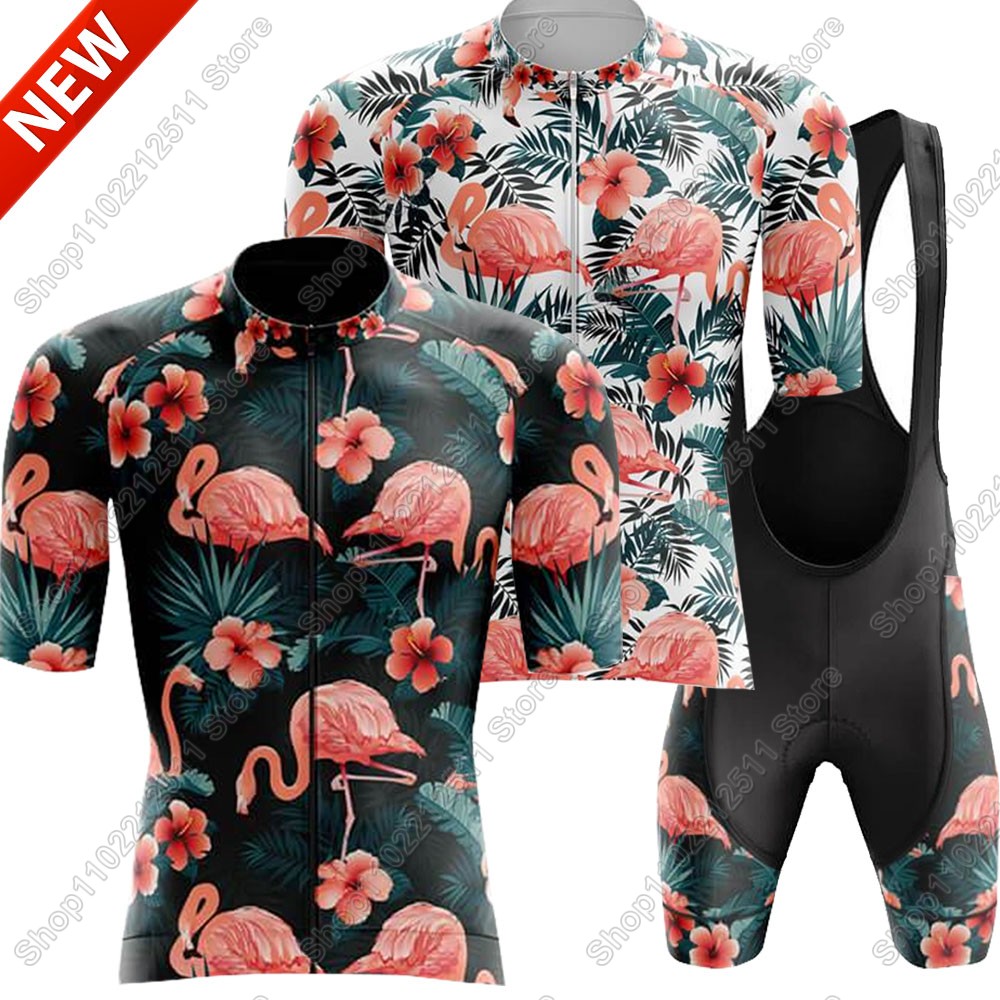 Cycling Gear Leaderboard - Maillot de cyclisme Flamingo pour hommes,