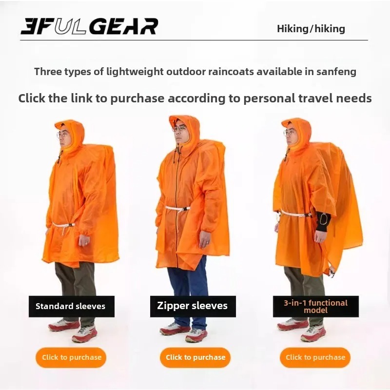 Poncho de pluie ultraléger 3F  - Cycling Gear Jacket avis et prix